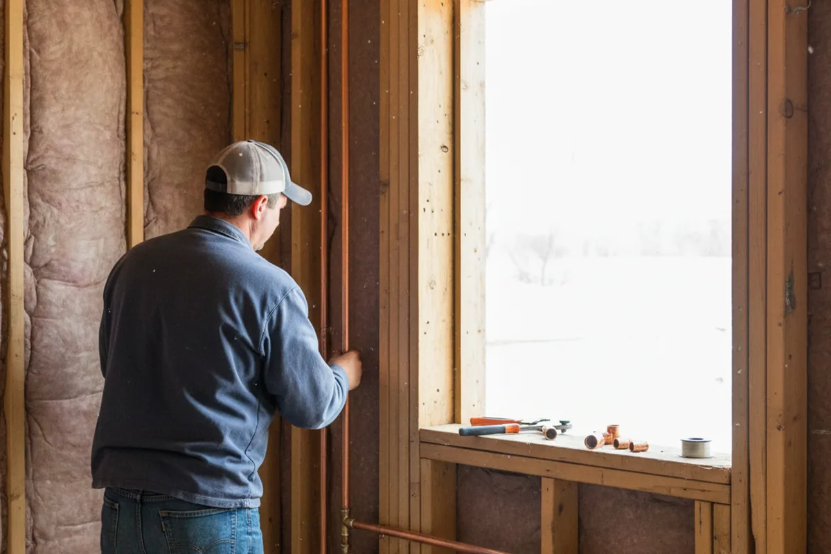 Licensed plumber running new copper supply lines in a Lakemont home