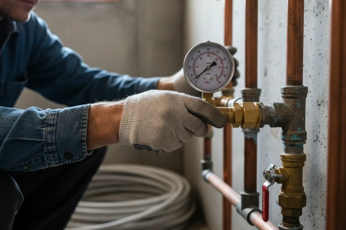 Pressure testing a repaired line during Water Line Repair in Lakemont